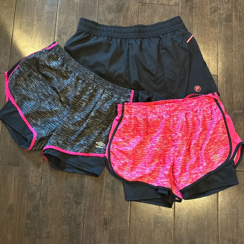 Umbro and Fila Women's Athletic Shorts - lot of three